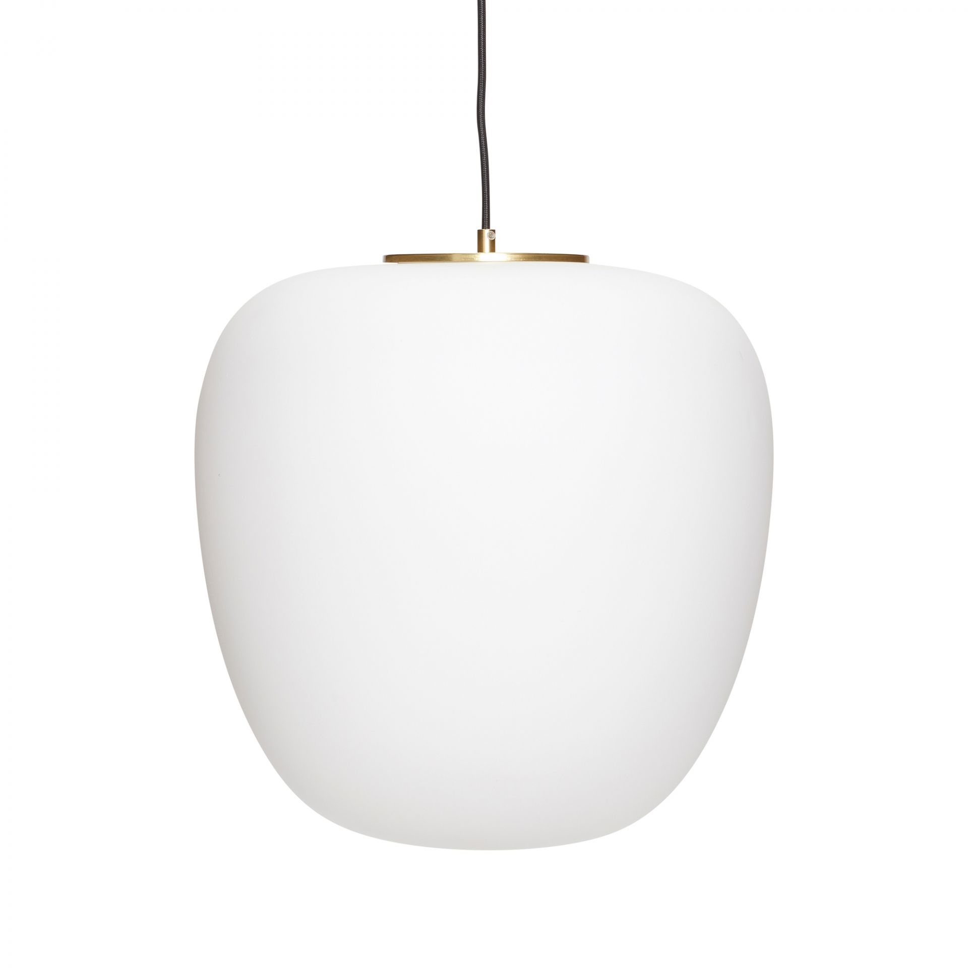 Lampe Glas Weiss / Messing Pendelleuchte Hübsch Interior